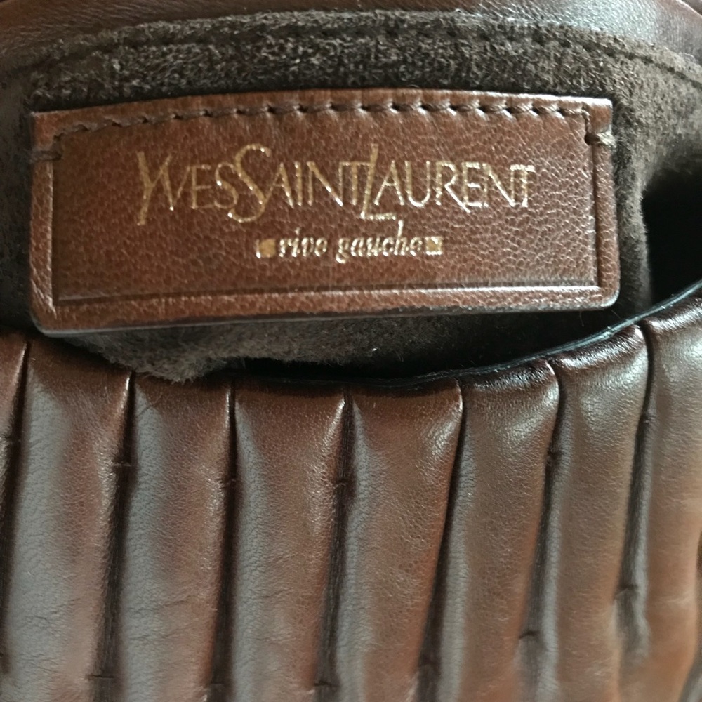 Yves Saint Laurent brown leather handbag